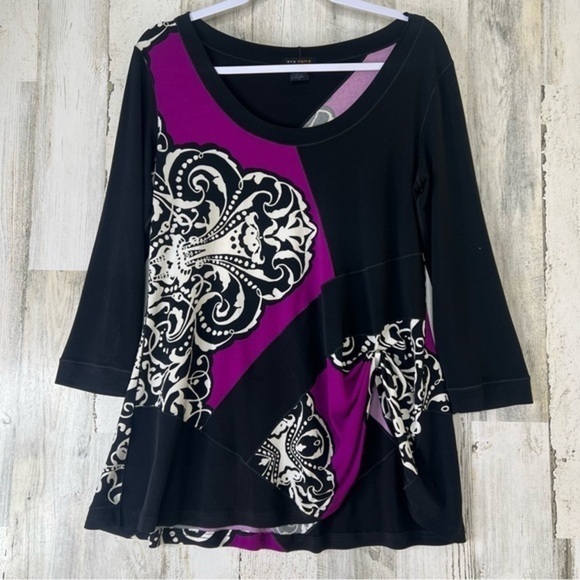 EVA VARRO 3/4 SLV BOHO TUNIC - Picture 1 of 12